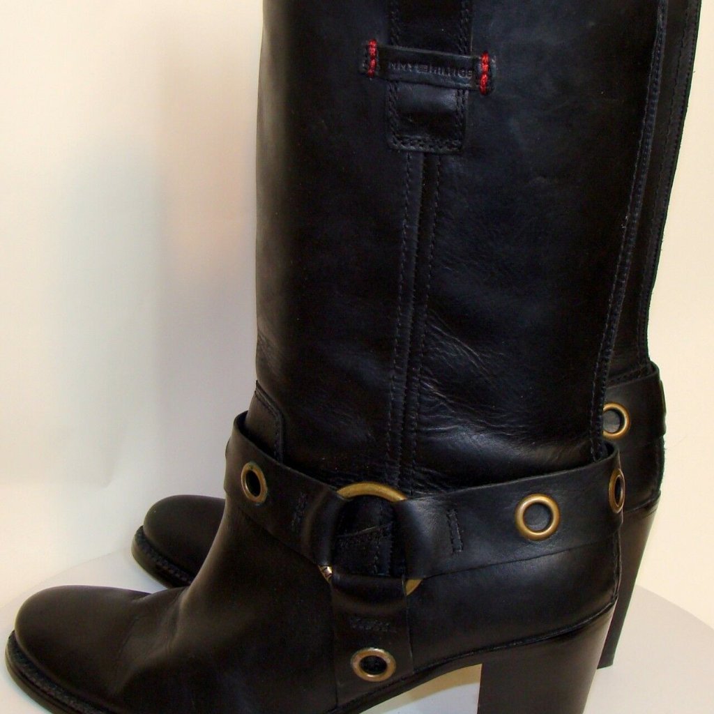 Tommy Hilfiger Womens Leather Mid-Calf Boots Sz 10